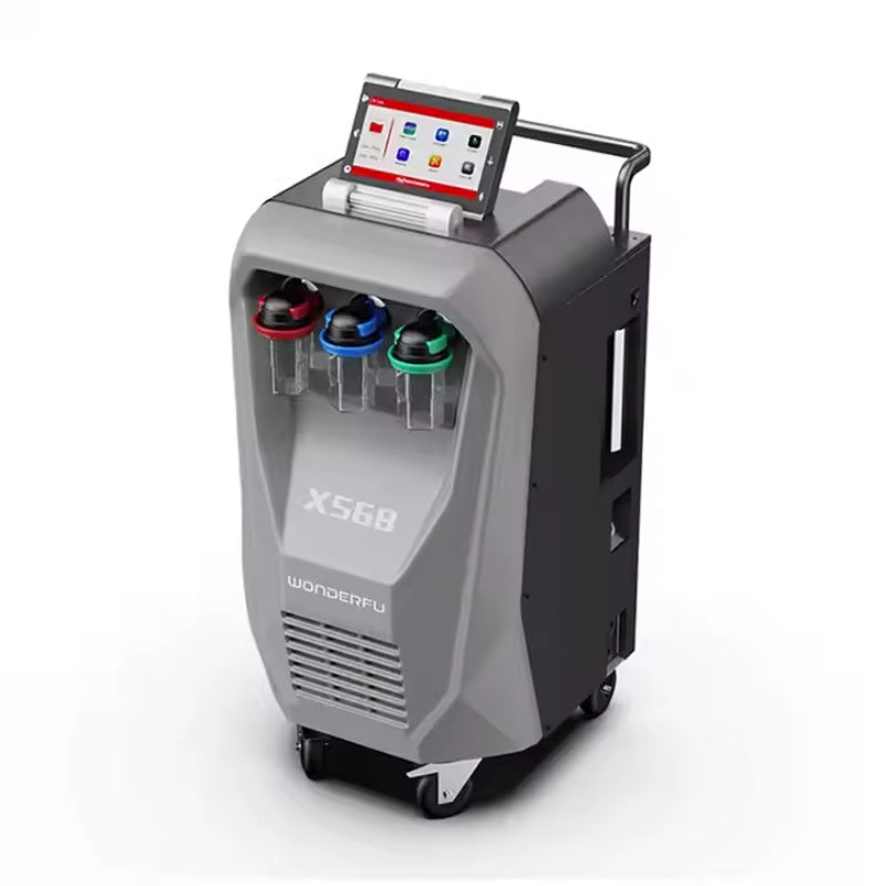 WONDERFU X568 Vollautomatisches Klimaservicegerät mit Rückgewinnung, Spülung, Datenbank und Drucker (für R134a)