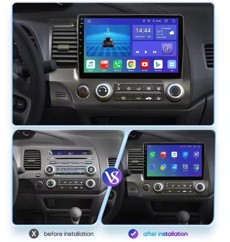 Android Autoradio für Honda Civic 2005-2012 mit Wireless CarPlay & Android Auto