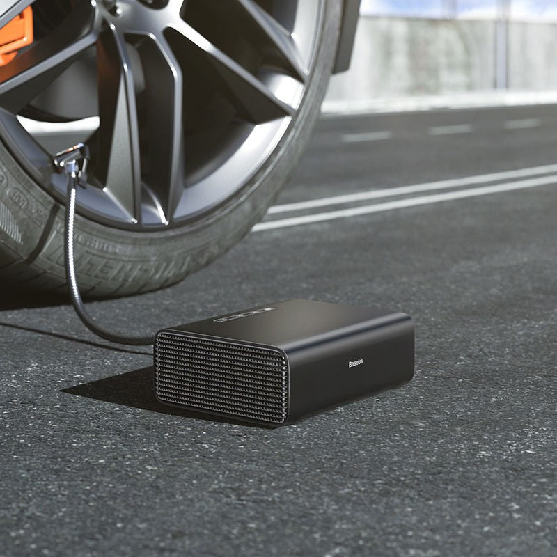 Baseus Intelligente Reifenfüller Auto Tragbare Luftkompressorpumpe DC 12 Volt Auto Reifen Luftpumpe für Auto mit LED-Leuchten