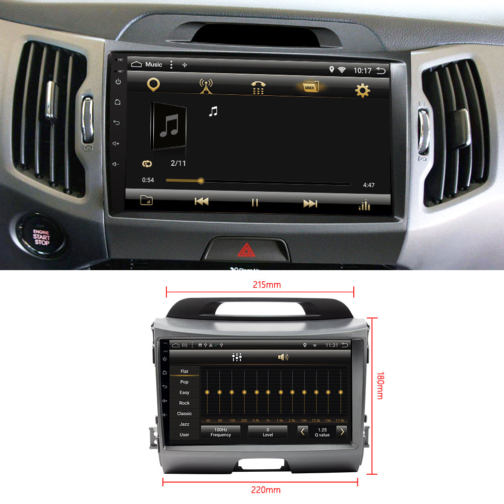 Android Autoradio für Kia Sportage 2010-2014 mit Wireless CarPlay & Android Auto