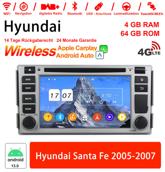 Android Autoradio für Hyundai Santa Fe 2005-2007 mit Wireless CarPlay & Android Auto