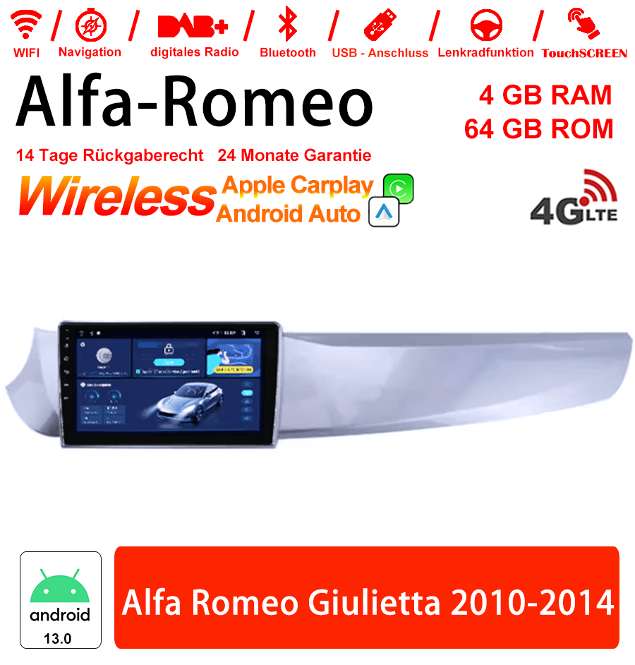 Android Autoradio für Alfa Romeo Giulietta 2010-2014 mit GPS, Bluetooth, WiFi und USB