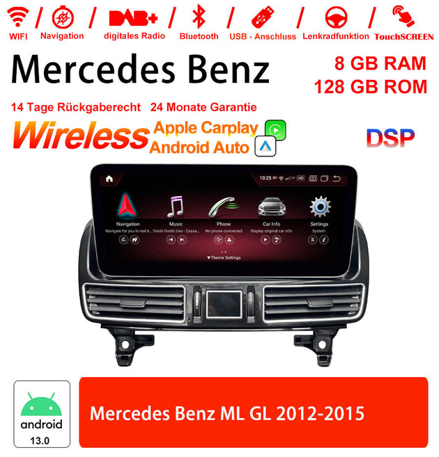 Android Autoradio für Mercedes Benz GL und ML 2012-2015 mit Wireless CarPlay, Android Auto & DAB+