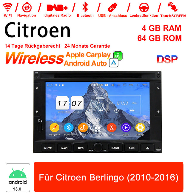 Android Autoradio für Citroen Berlingo 2010-2016 mit Wireless CarPlay & Android Auto