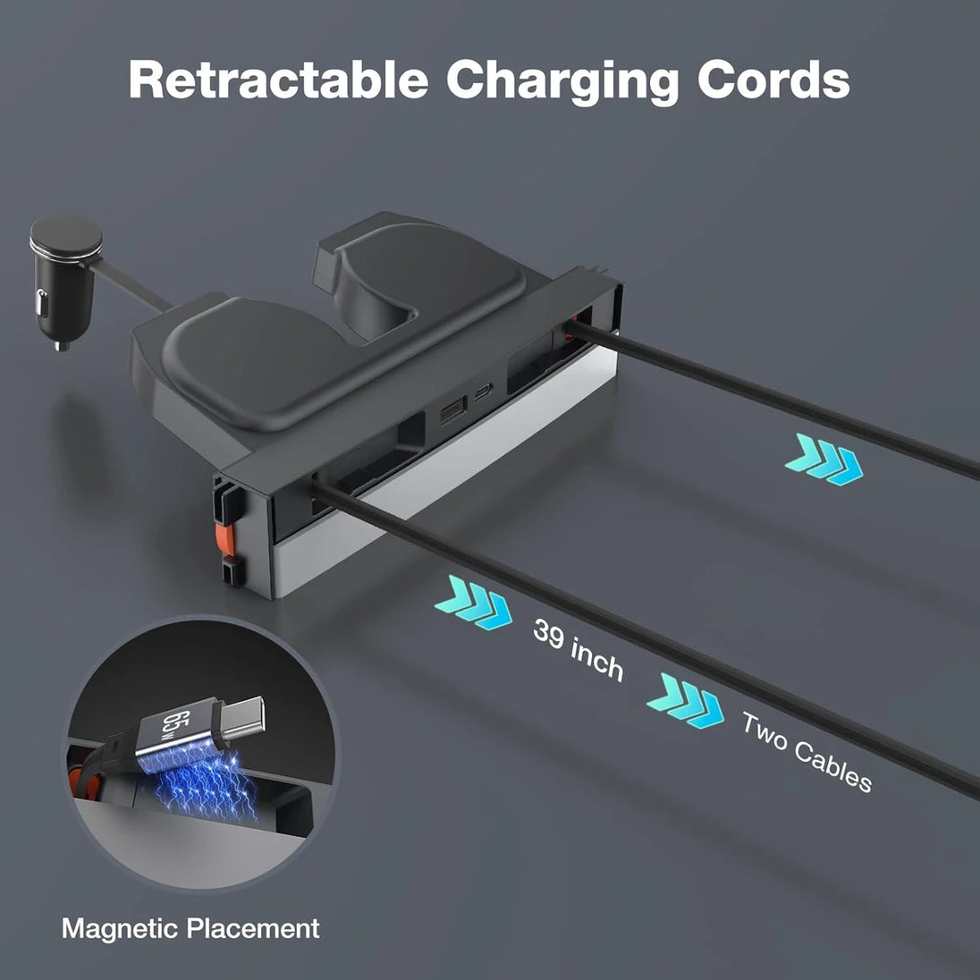 Für Tesla Model Y Juniper 2025, einziehbare Mittelkonsole, USB-Hub, Modell 3, Highland Phone-Ladegerät, Schnelllade-Dockingstation