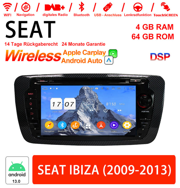 Android Autoradio für SEAT Ibiza 2009–2013 mit Wireless CarPlay & Android Auto