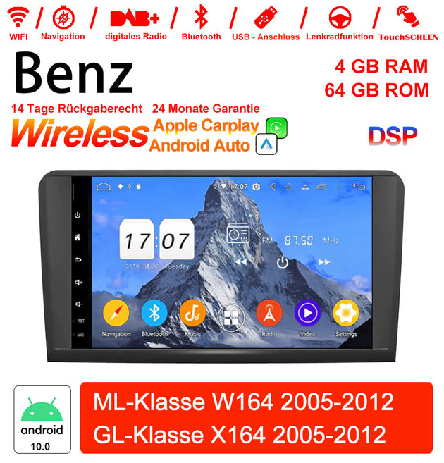 Android Autoradio für Mercedes Benz ML W164 und GL X164 2005-2012 mit Wireless CarPlay, Android Auto & DAB+