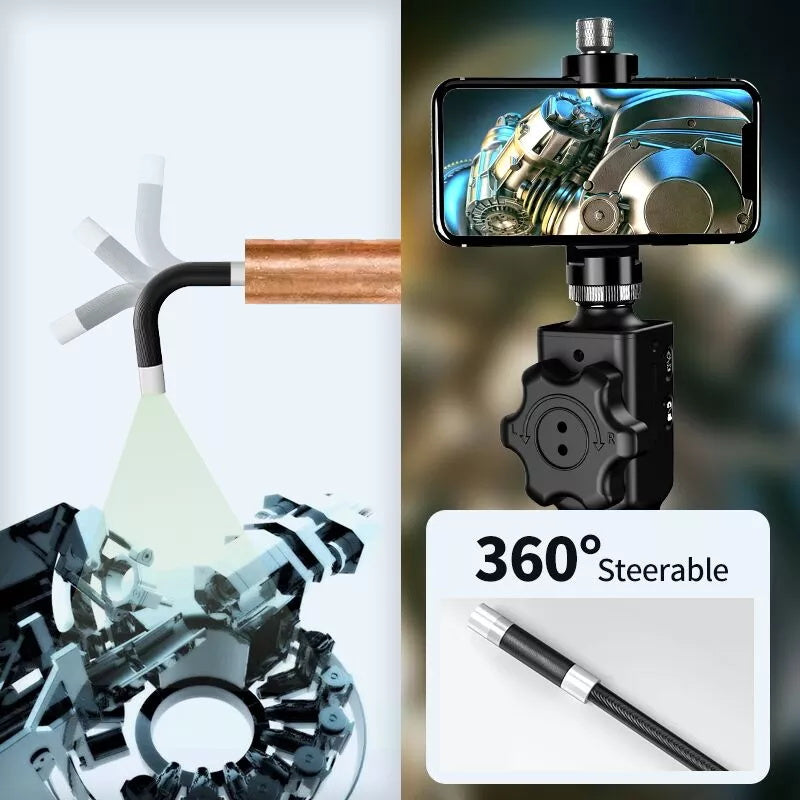5,5 MM/6,2MM/8,5 MM 5,0 MP 180 Grad Lenk Industrielle Endoskop Endoskop Autos Inspektion Kamera Mit 6 LED für...