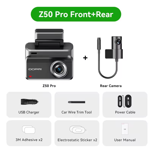 DDPAI Dash Cam Z50 Pro 4K UHD 3 "IPS Display Gebaut-in GPS ADAS Dual-kanal Auto DVR Wi-Fi 24H Parkplatz Monitor Dashcam