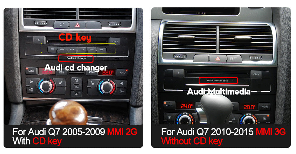10.25 Zoll Android 13.0 Autoradio für Audi Q7 2005-2009 mit Wireless CarPlay & Android Auto
