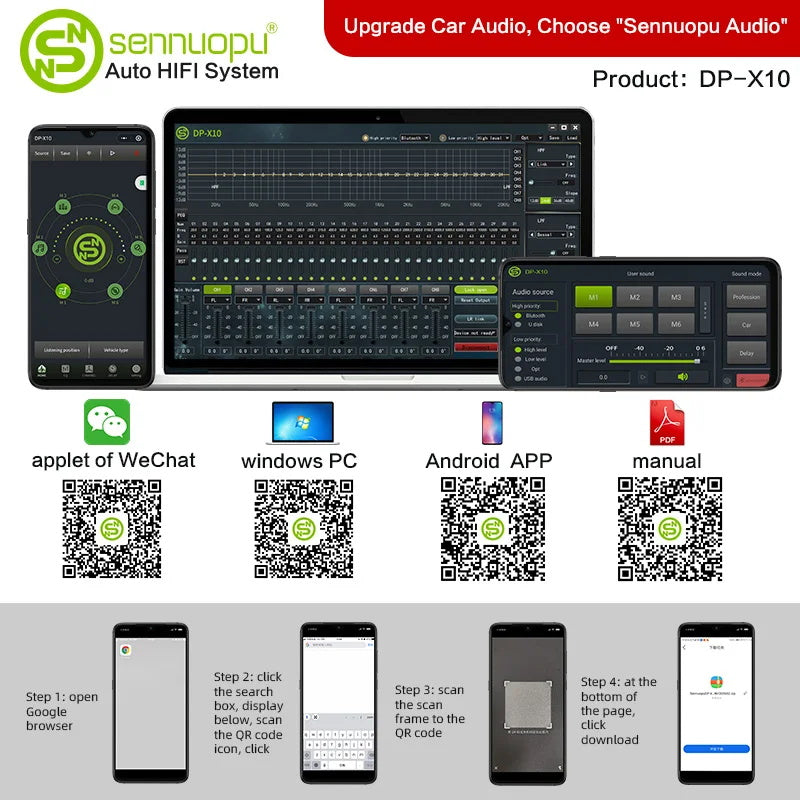 Sennuopu Dp X10 1000w Dsp Prozessor Bluetooth Auto Verstärker 4 Kanäle Klasse A Auto 12 V Automotivo Audio Low amp für Auto Sound