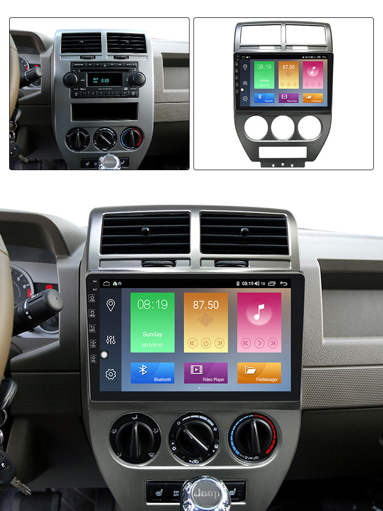 Android Autoradio für Jeep Compass 2007–2014 mit WiFi, NAVI, Bluetooth und USB