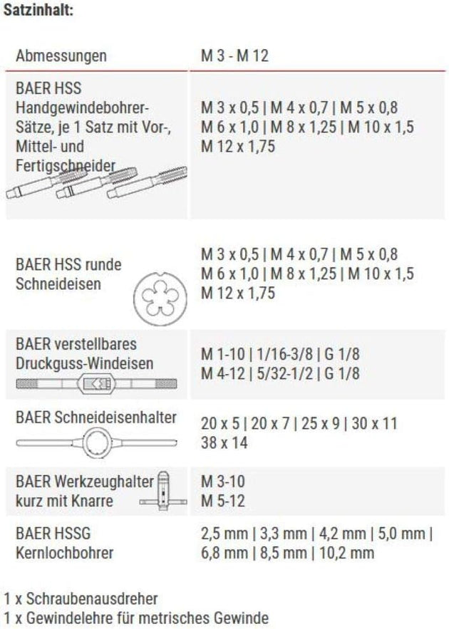 Gewindeschneider HSS Set