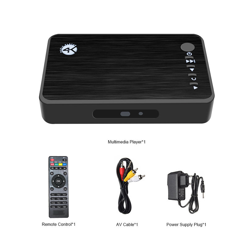 4K Ultra HD Media Player für Auto TV – Unterstützt SD, MMC, RMVB, MP3, USB, Externe HDD, U-Disk – Wiedergabe von MKV, H.265, VGA & mehr
