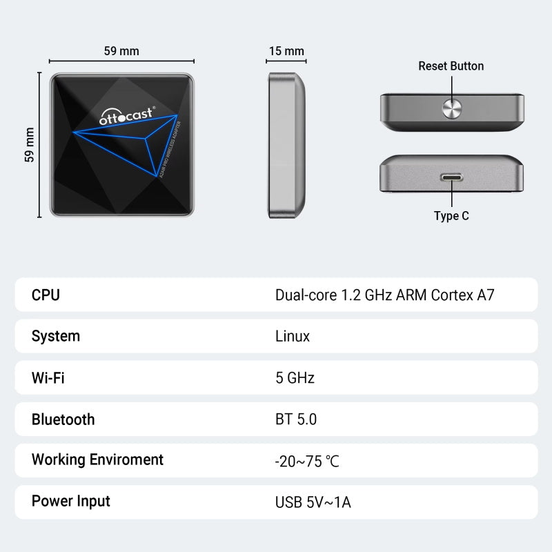 A2air Pro verdrahtet zu drahtlosem android auto adapter android autozubehör bluetooth upgrade dongle für nissan vw ford