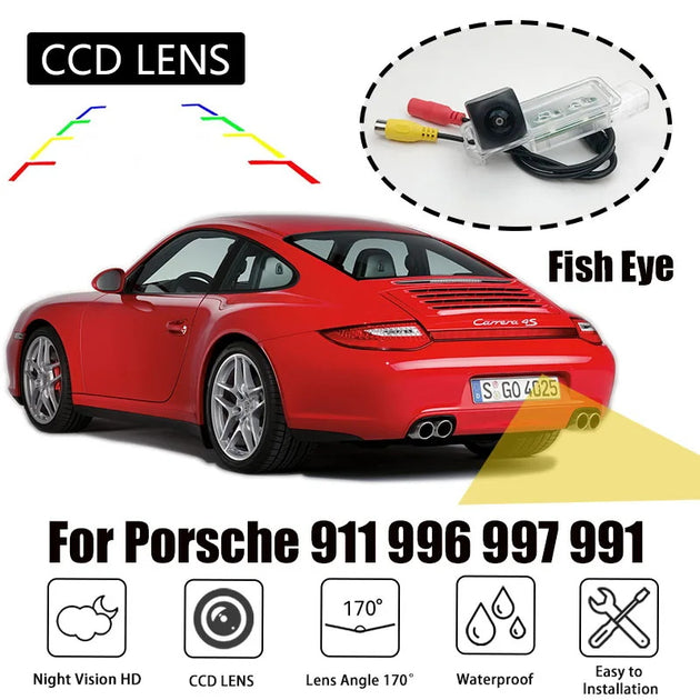 Fischauge-Kamera-Kit Nachtsicht-Rückfahrkamera für Porsche 911 996, 997, 991 (1998–2012)