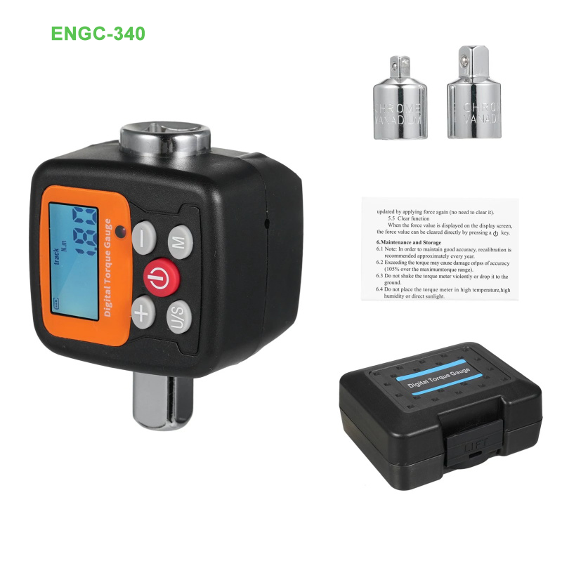 Drehmomentmesser mit digitaler Anzeige,1/2'' bis 3/8'' Adapter,4 Drehmomenteinheiten,hintergrundbeleuchtetes...