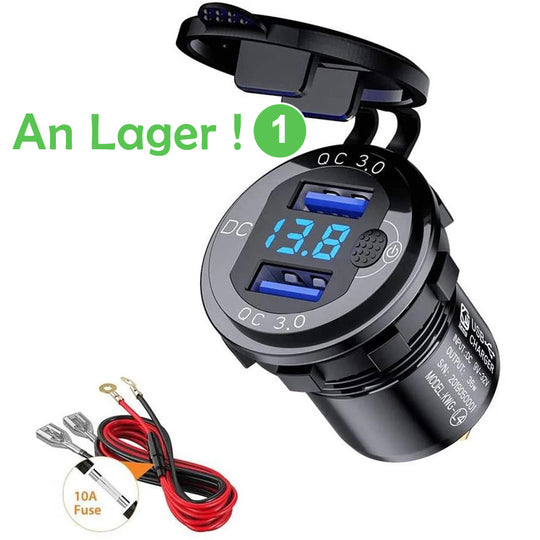 Quick Charge 36W Motorrad Dual USB Ladegerät