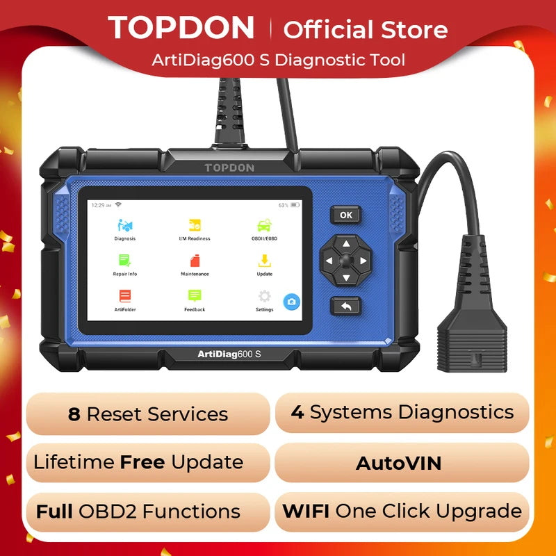 TOPDON ArtiDiag600S OBD2 Diagnosegerät für Fahrzeugsysteme