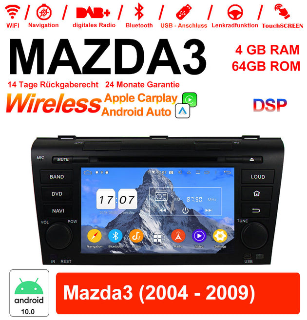 Android Autoradio für Mazda 3 (2004–2009) mit Wireless CarPlay & Android Auto