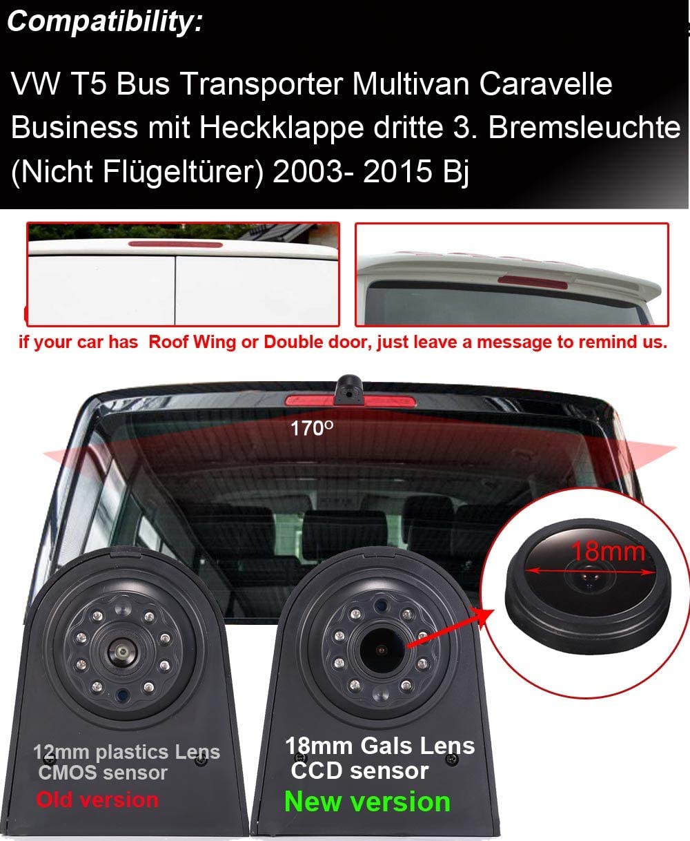 Rückfahrkamera im 3. Bremslicht für VW T5 Bus Multivan Caravelle 2003-2015