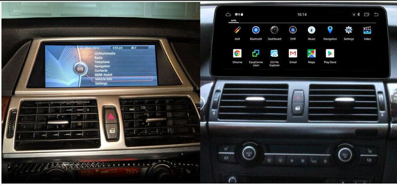 Android Autoradio für BMW X5 E70 und X6 E71 2007-2010 mit Wireless CarPlay, Android Auto & DAB+