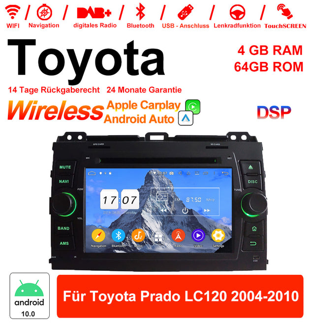 Android Autoradio für Toyota Prado LC120 2004-2010 mit Wireless CarPlay & Android Auto