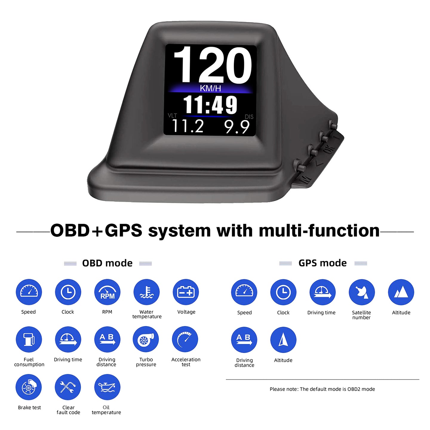 HUD OBD2 + GPS Auf-board Computer Head up Display Auto-tachometer Turbo Öl Druck Wasser Temp GPS Tacho für Benzin Auto