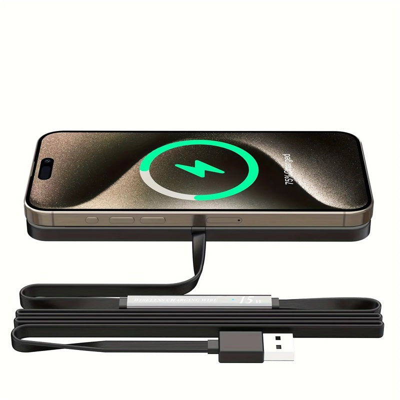 15W kabelloses Qi-Autoladegerät mit USB, kompatibel mit iPhone 16/15/14/13/12/11, Samsung und allen Qi-fähigen Geräten