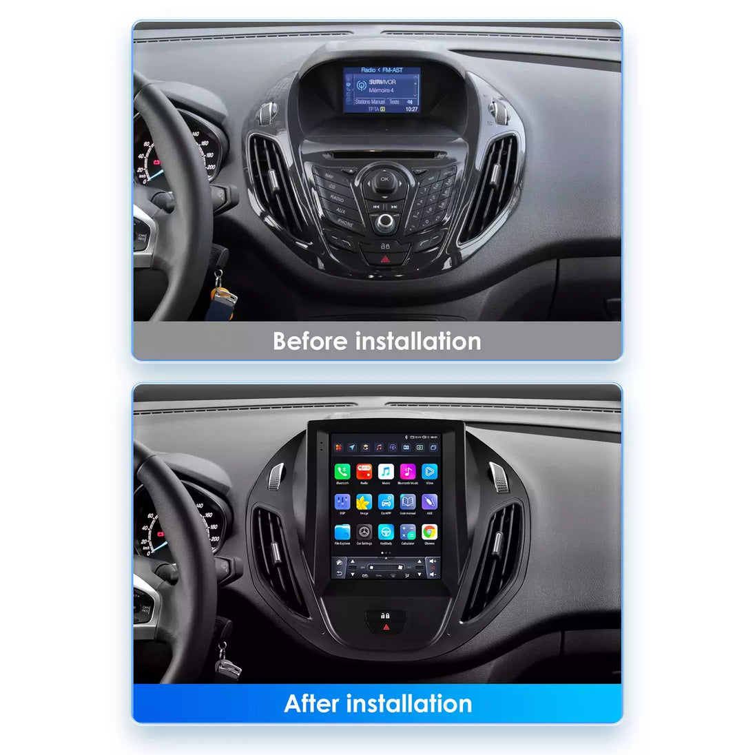 Android Autoradio für Ford Tourneo Transit 2012-2023 mit Wireless CarPlay & Android Auto