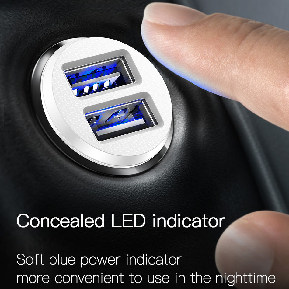Baseus Mini USB Auto Ladegerät Für Handy Tablet GPS 3.1A Schnelle Ladegerät Auto-Ladegerät Dual USB Auto