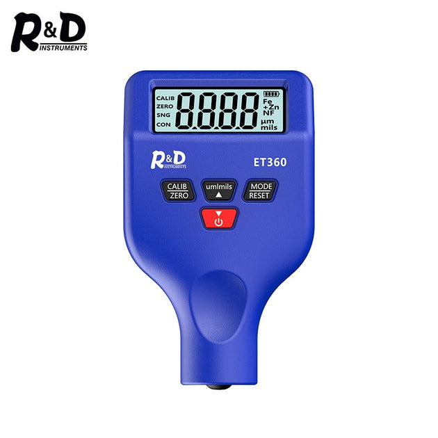 R&D ET360 Dicke Messgeräte für Autos 0,1 Um Fe/NFe Fe + Zn Hohe Präzision Auto Lackierung sonde Test Meter