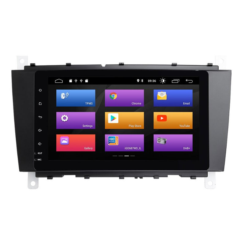 Android Autoradio für Mercedes Benz C-Klasse W203, CLK W209 und G-Klasse W463 2004-2008 mit Wireless CarPlay, Android Auto & DAB+