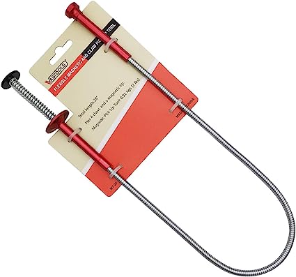 Flexibler Krallengreifer mit Magnetstab /71cm, 2-in-1 Biegsam Magnetheber, 4-Finger Greifer, Scharf Halten