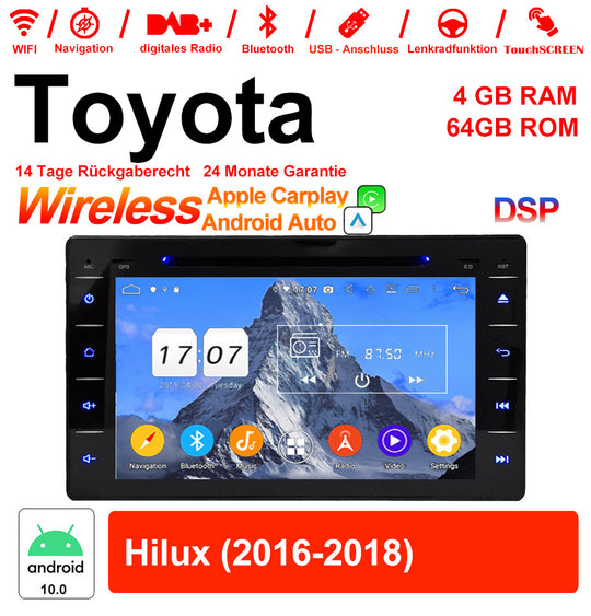 Android Autoradio für Toyota Hilux 2016-2018 mit Wireless CarPlay & Android Auto