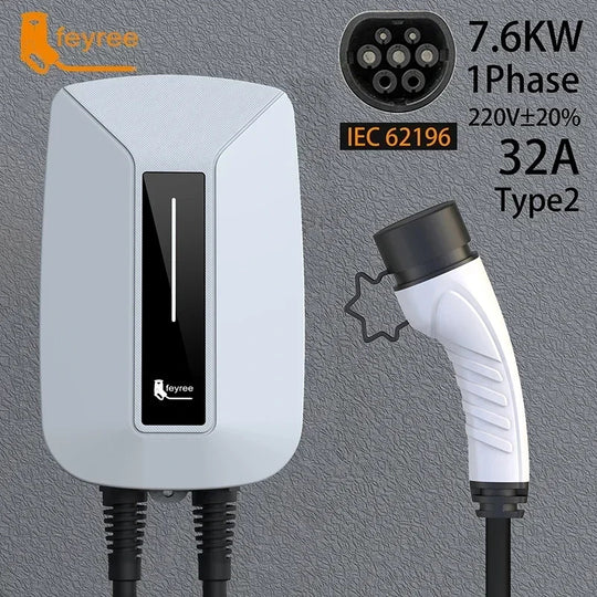 Feyree Wallbox Ladegerät Typ 2 – 7kW 32A EV-Ladestation für Zuhause