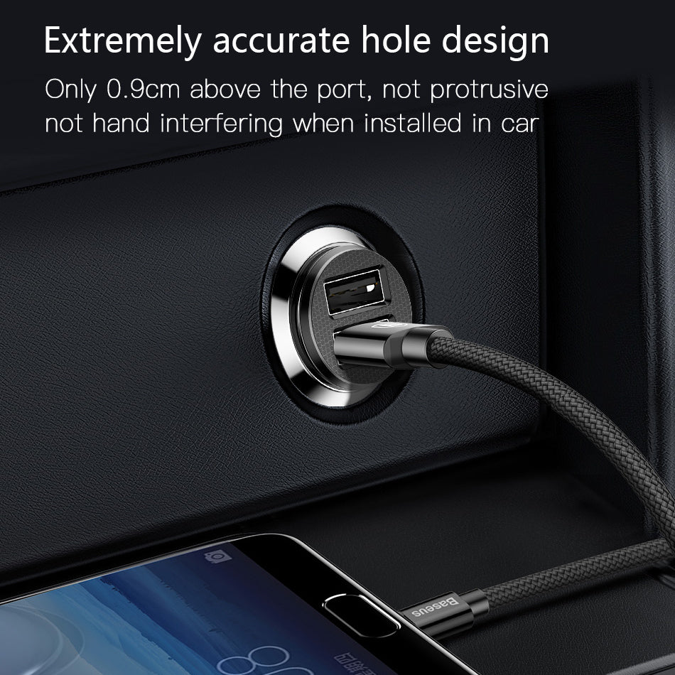 Baseus Mini USB Auto Ladegerät Für Handy Tablet GPS 3.1A Schnelle Ladegerät Auto-Ladegerät Dual USB Auto