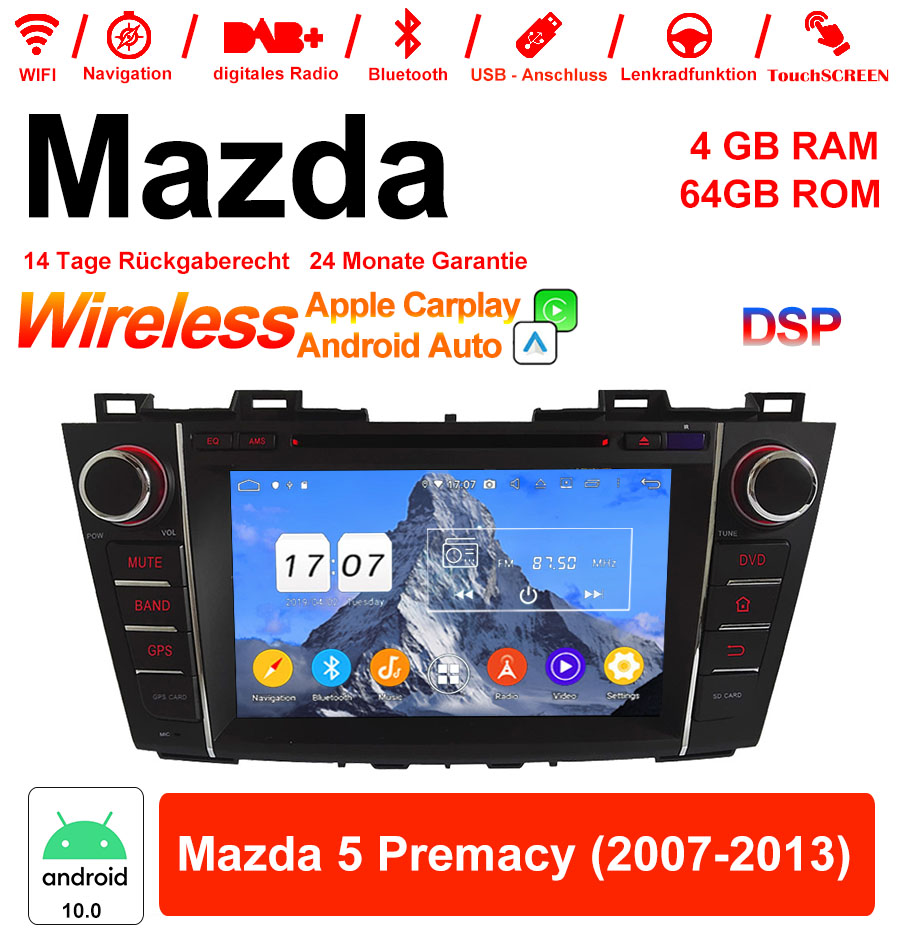 Android Autoradio für Mazda 5 Premacy (2007–2013) mit Wireless CarPlay & Android Auto