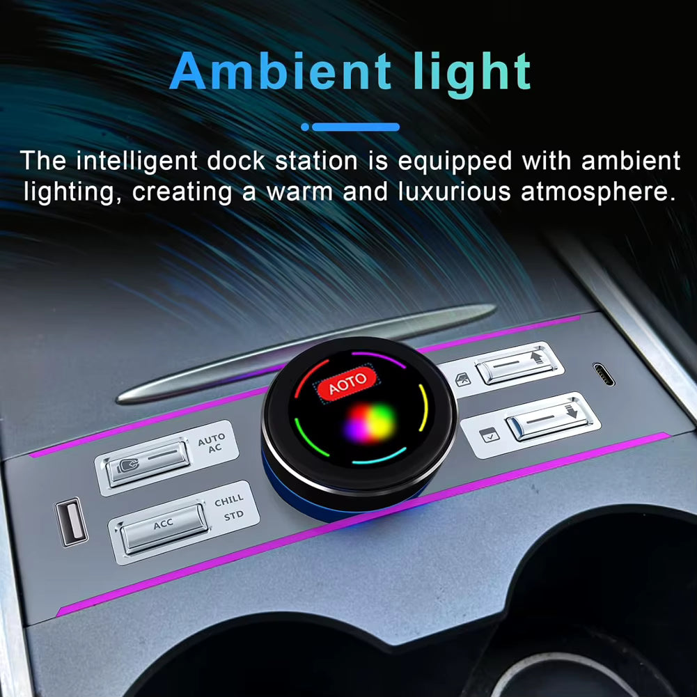 Smart Center Control Expansion Dock Station USB Typ C LCD Intelligenter physischer Knopfknopf für Tesla Model Y Model 3 2021–2024
