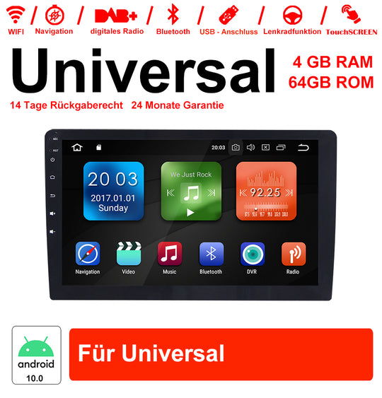 Android Autoradio für Universal 10.1 Zoll Android 13.0 4GB RAM 64GB ROM