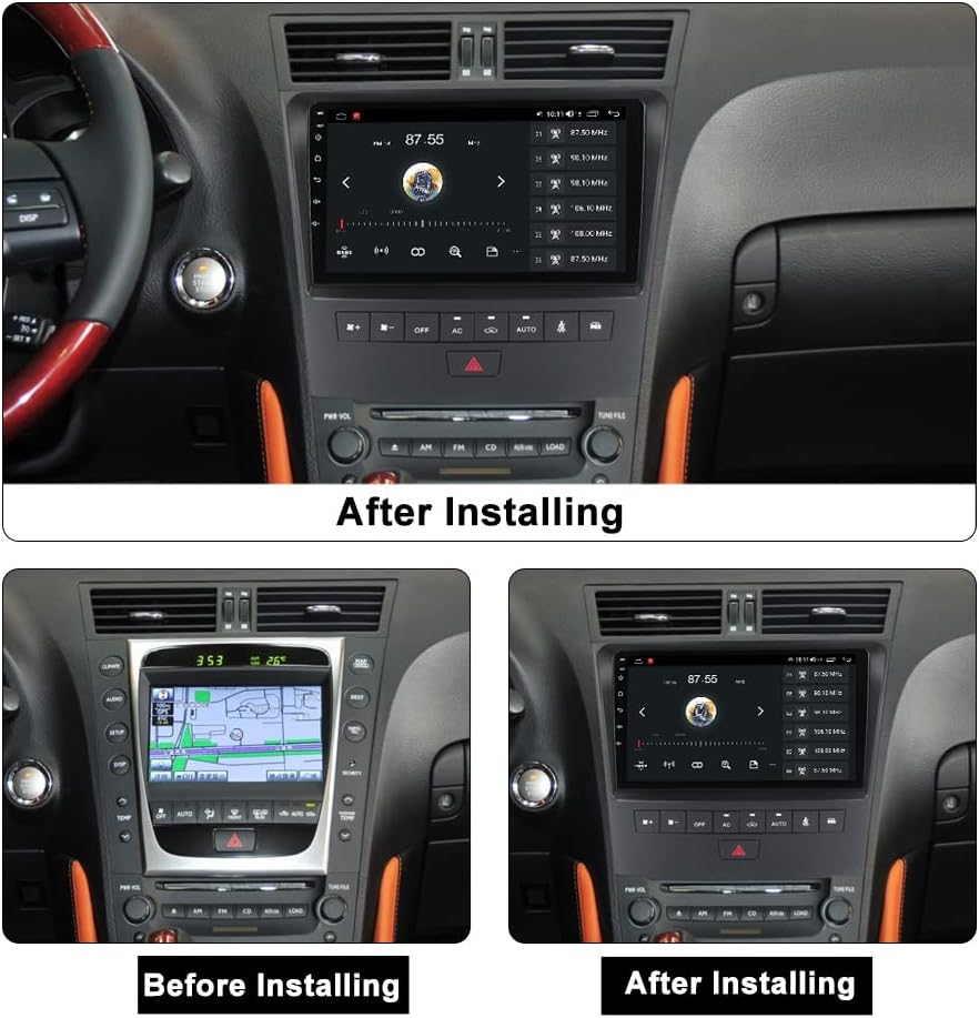 Android Autoradio für Lexus GS300 GS350 GS400 GS430 GS450H GS460 2004-2011 mit Wireless CarPlay & Android Auto