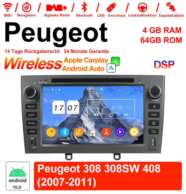 Android Autoradio für Peugeot 308, 308SW und 408 (2007-2011) mit Wireless CarPlay & Android Auto