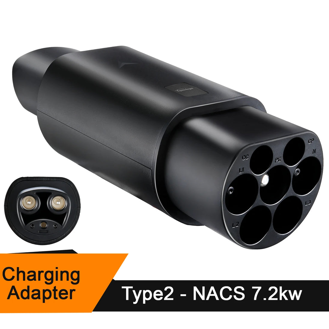 Typ2 für Tesla-Adapter AC 7.2 kW, passend für Typ2 EV-Ladegerät, passend für Tesla Model S/X/3, nicht passend für Tesla-Ladegerät/Typ2-Ladestatio