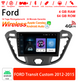 Android Autoradio für Ford Transit Custom 2012–2015 mit 9-Zoll-Display, Android 13.0 und 4G LTE
