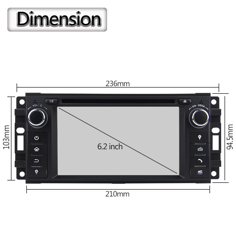 Android Autoradio für Jeep Wrangler/Compass/Caliber/Sebring/Journey (2007-2012) mit Wireless CarPlay & Android Auto