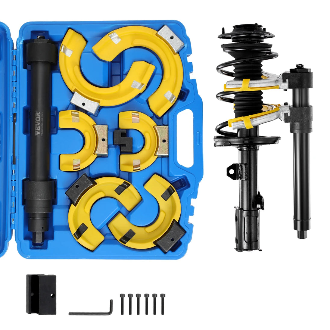 MacPherson Federspanner Set – Stoßdämpfer Feder Spanner mit austauschbaren Gabeln, Spiralfeder Werkzeug zum...