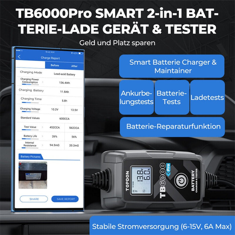 TOPDON TB6000Pro Batterie- und Ladegerät