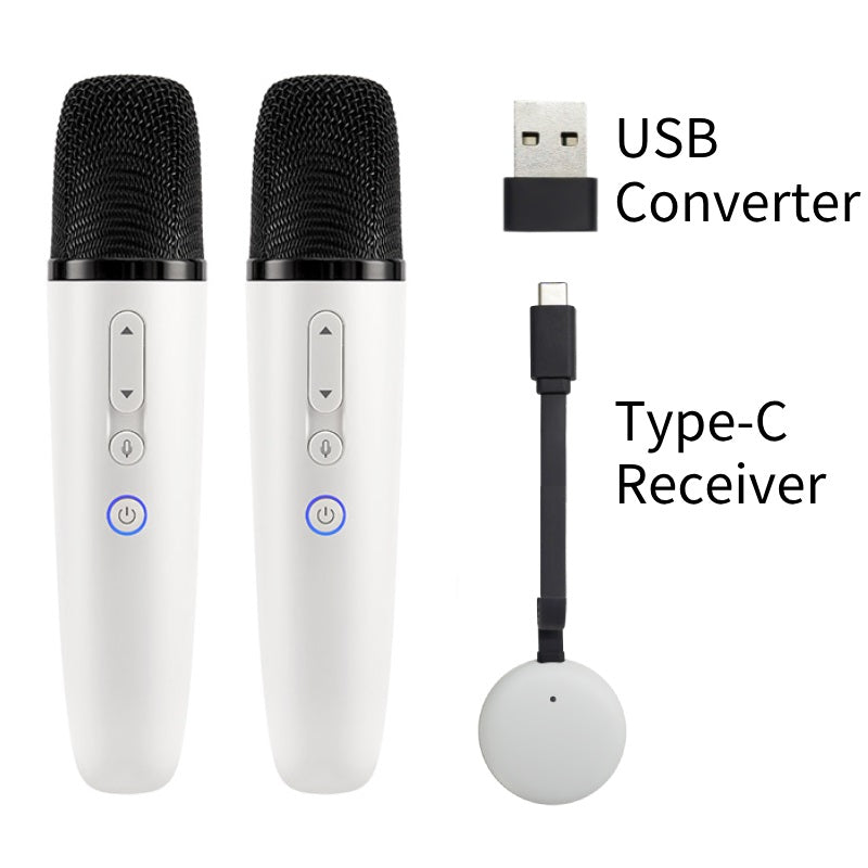 Q1-Tesla-Mikrofon, KaraokeMic, kabelloses Handmikrofon mit 4 Joy-Effekten, wiederaufladbares Mikrofon mit Typ-C-Empfänger und USB-Konverter