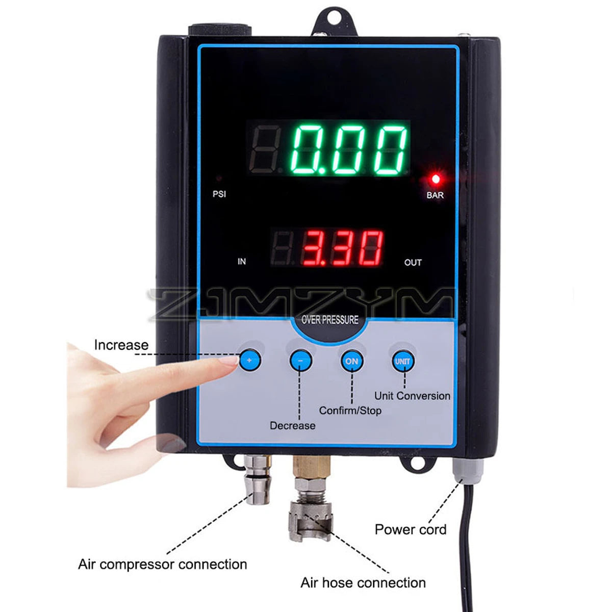 DP-Q03 An der Wand montiertes digitales Reifendruckmessgerät, automatische Reifenfüller-Infationspistole,...