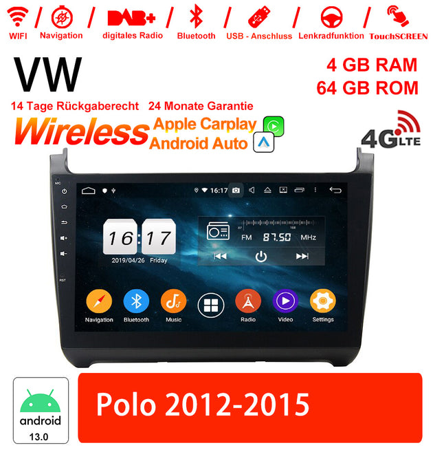 Android Autoradio für VW Polo (2012–2015) mit Wireless CarPlay & Android Auto